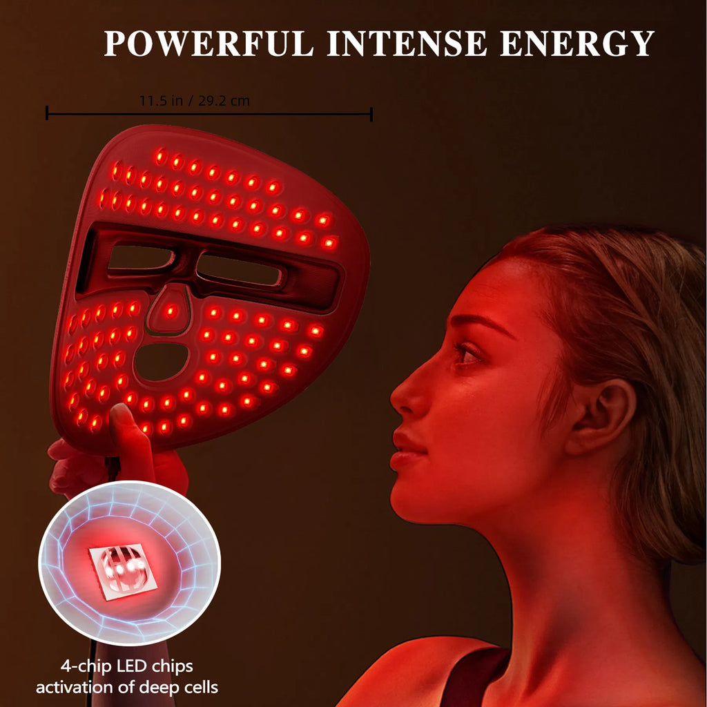 LED light therapy mask soft Lycra lining skin-safe all skin types