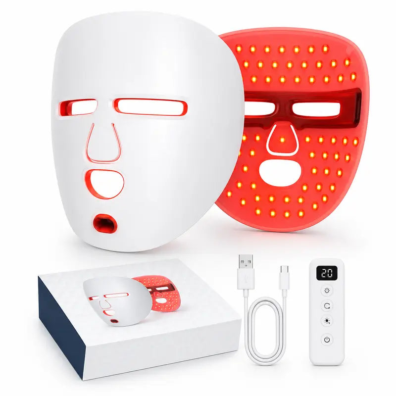LED Light Therapy Face Mask — 336 LEDs, 3 Wavelengths, Wireless