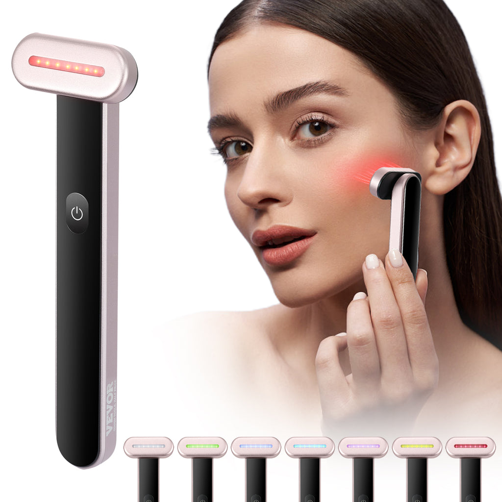 facial beauty wand heating therapy vibrational massage red light