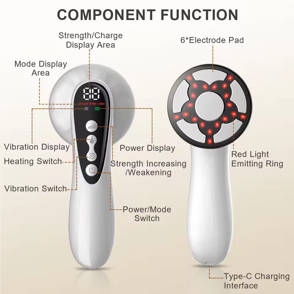 RF EMS body massager for skin tone and texture
