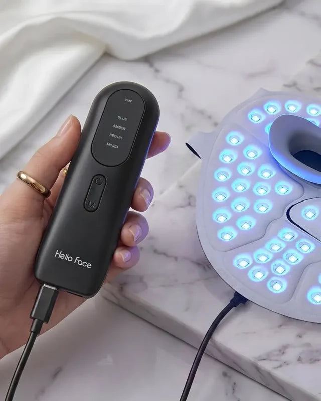 LED LIGHT THERAPY FACE MASK — ACNE, DARK SPOTS & COLLAGEN · 332 LEDs · CORDLESS