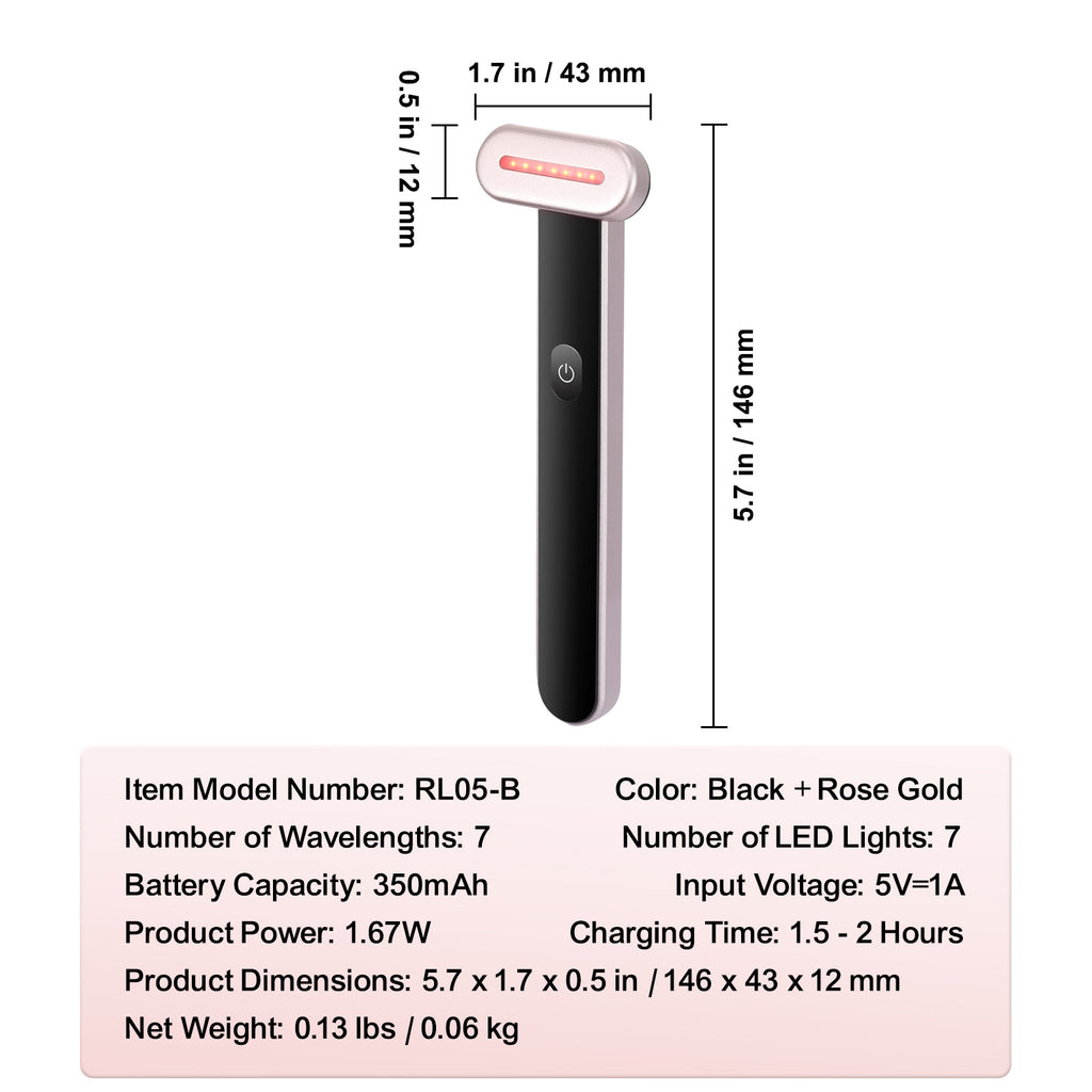 red light wand face neck skincare device