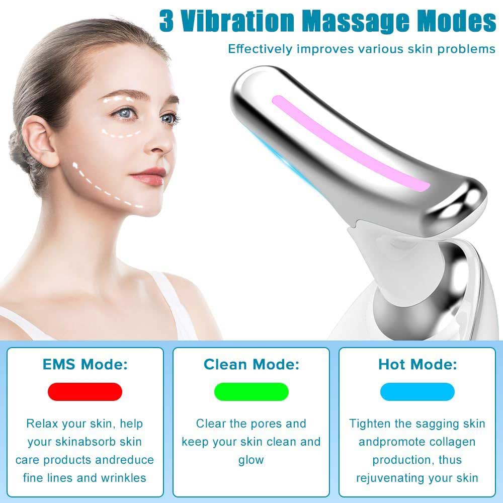 neck massager 3 colour LED therapy jawline sculpting device